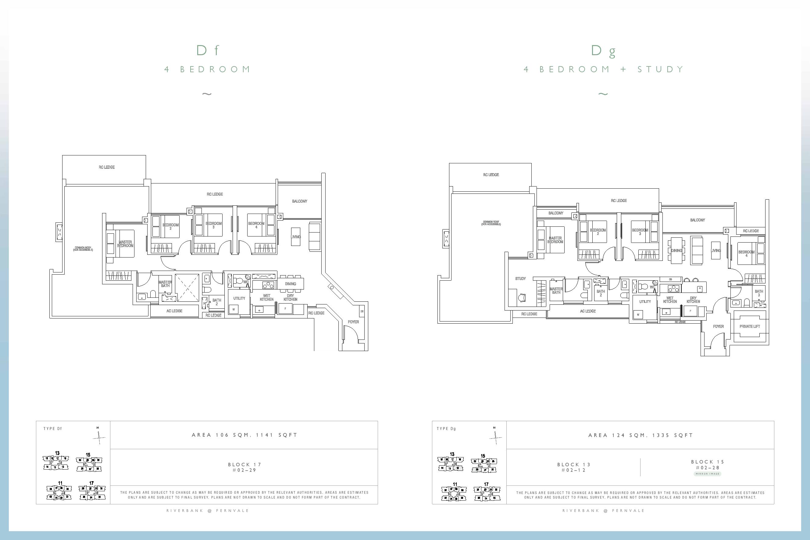 Riverbank @ Fernvale 4 Bedroom Type Df, Dg Floor Plan
