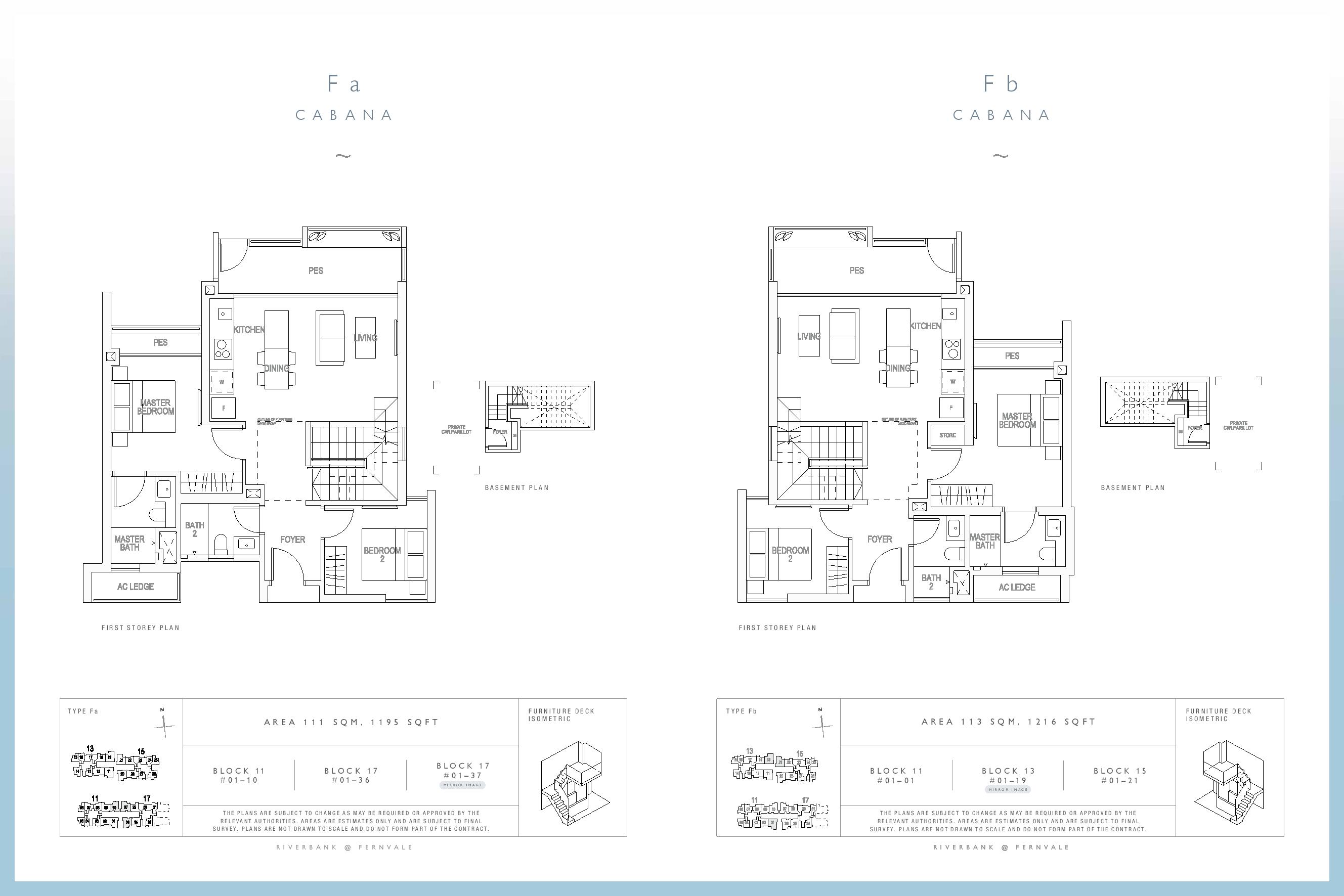 Riverbank @ Fernvale 5 Bedroom Type Fa, Fb Floor Plan